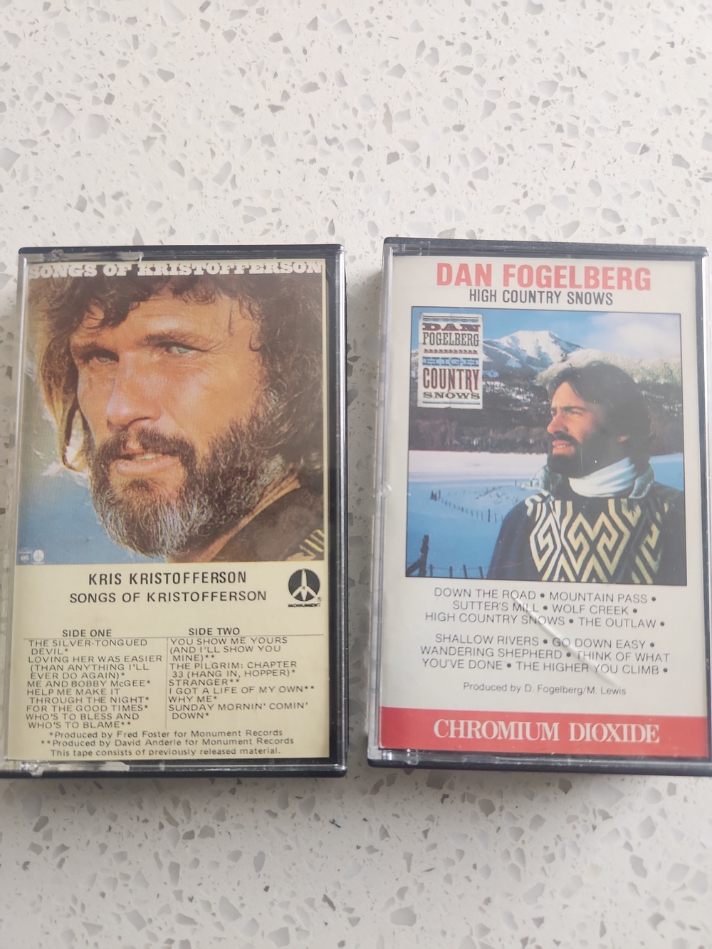 Dan Fogelberg & Kris Kristofferson Cassette Tape Bundle (2) Country Music